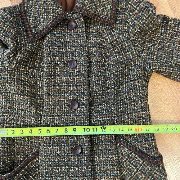 Vintage 1970s Fortown London Tweed Coat sz Small old money mod retro preppy boho - Picture 15 of 15